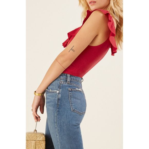 Reformation Red Ruffle Top - Picture 5 of 8